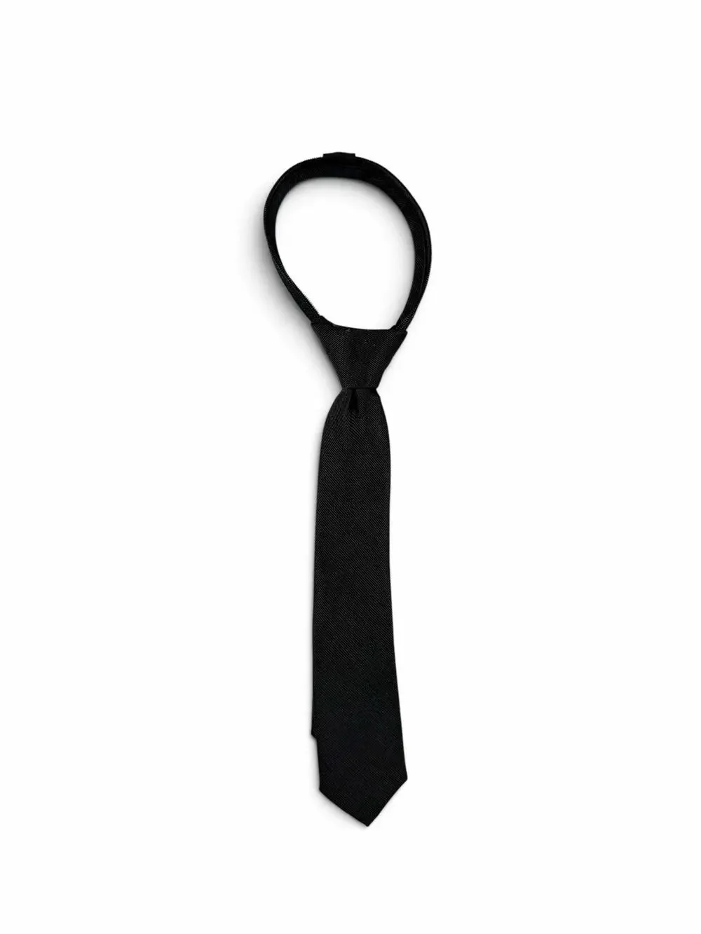 Cat & Jack Boys Zip Necktie Solid Black Adjustable Size Small/Medium